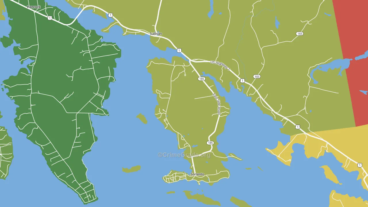 Sorrento, ME Map of Drug-Related Crime Rates