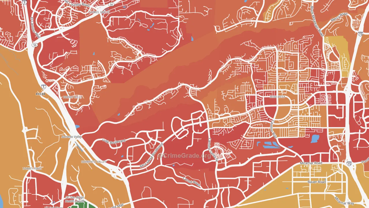 Sorrento Valley, San Diego, CA Map of Drug-Related Crime Rates