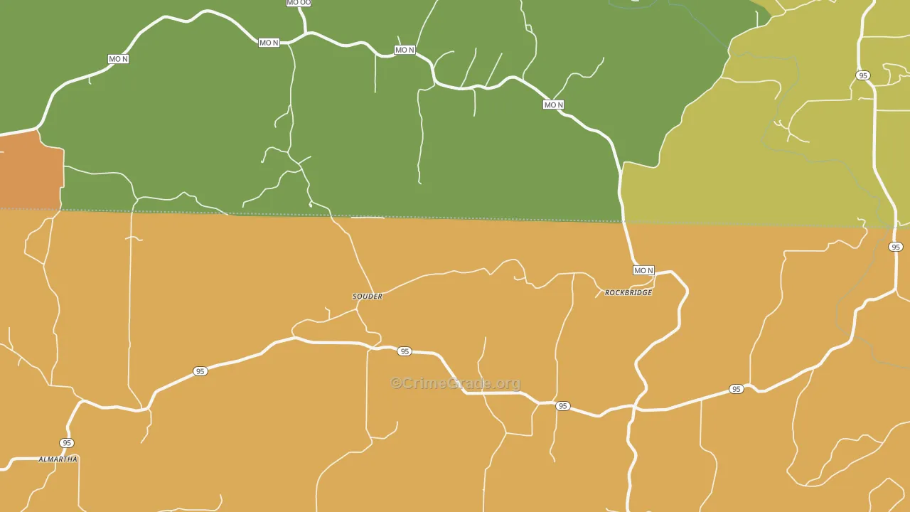 Souder, MO Map of Drug-Related Crime Rates