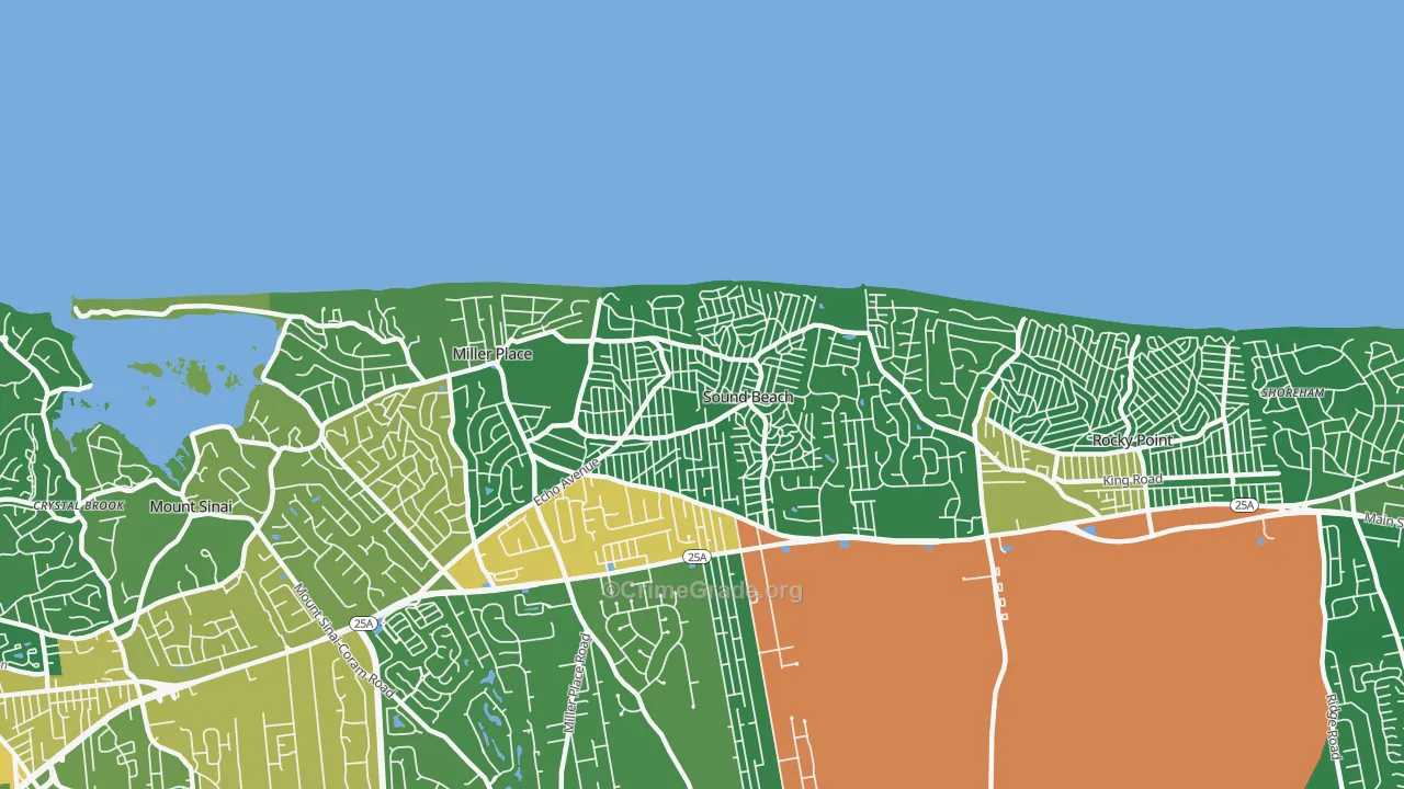 Sound Beach, NY Map of Drug-Related Crime Rates