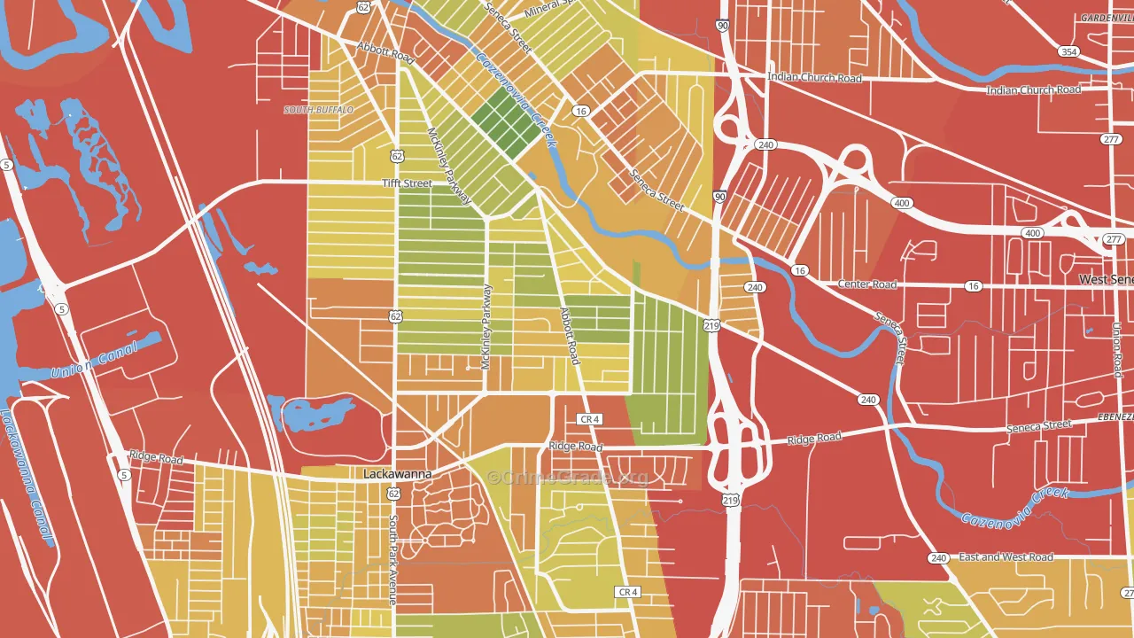 South Abbott, Buffalo, NY Map of Drug-Related Crime Rates