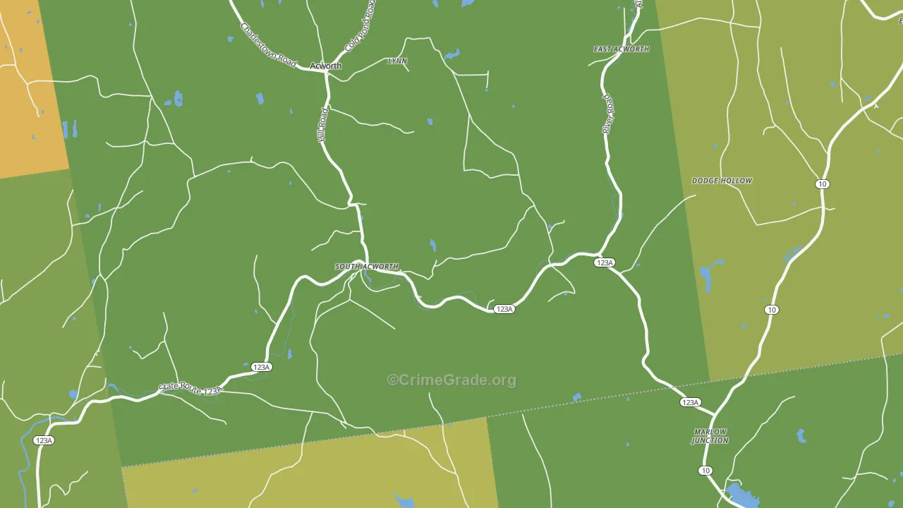 South Acworth, NH Map of Drug-Related Crime Rates