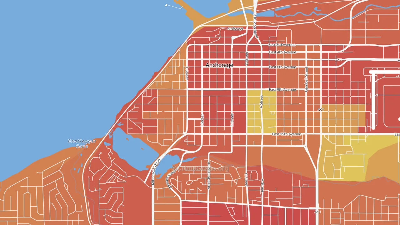 South Addition, Anchorage, AK Map of Drug-Related Crime Rates