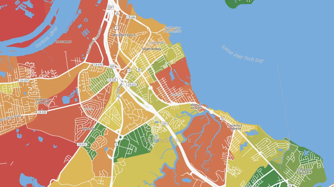 South Amboy, NJ Map of Drug-Related Crime Rates