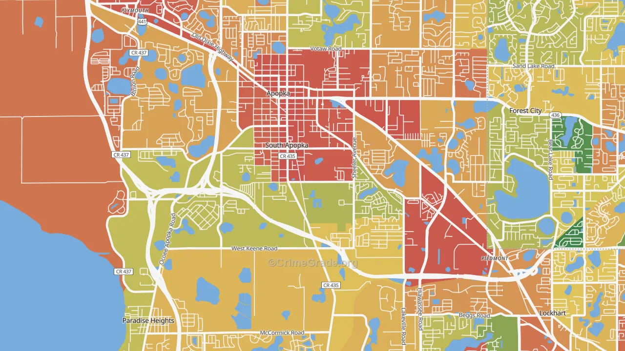 South Apopka, FL Map of Drug-Related Crime Rates