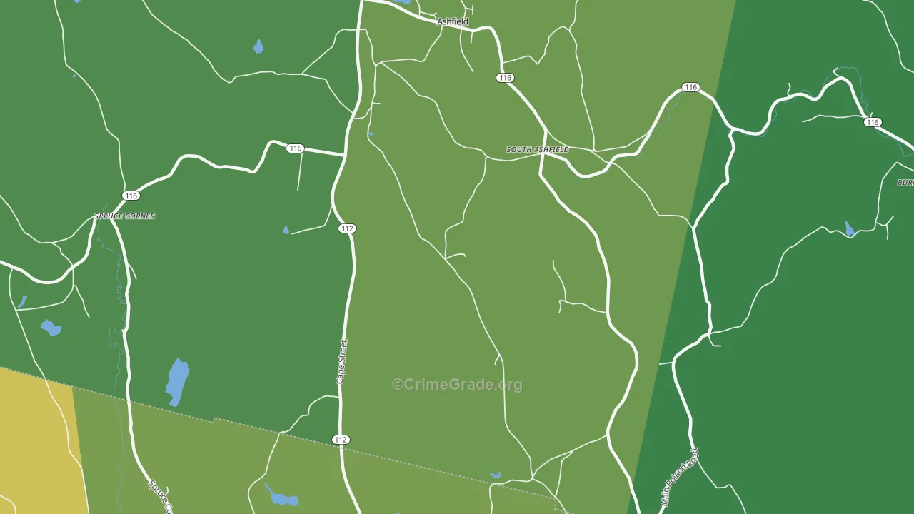 South Ashfield, MA Map of Drug-Related Crime Rates