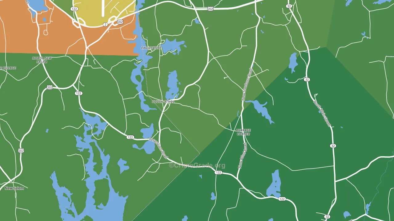 South Athol, MA Map of Drug-Related Crime Rates