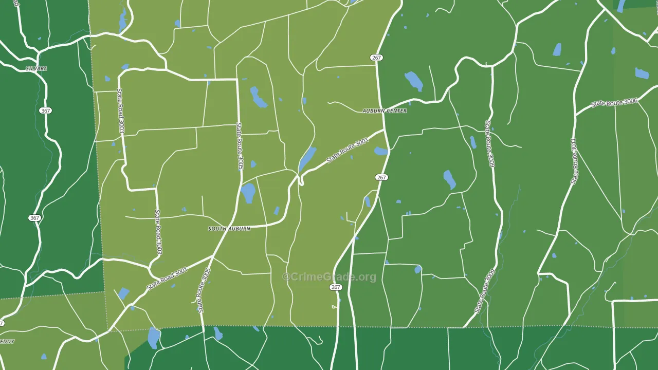 South Auburn, PA Map of Drug-Related Crime Rates