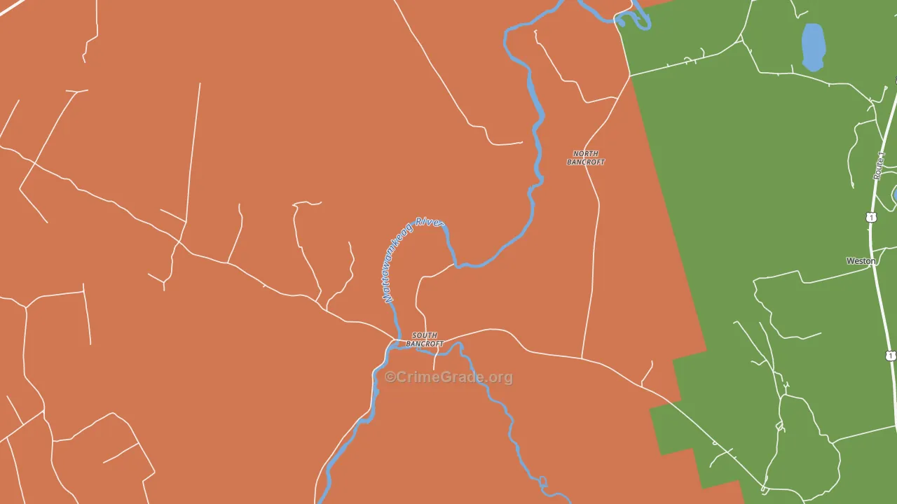 South Bancroft, ME Map of Drug-Related Crime Rates