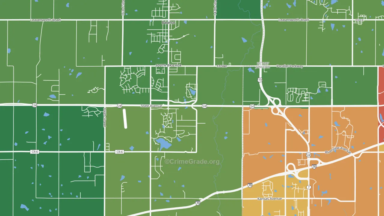 South Basehor, KS Map of Drug-Related Crime Rates