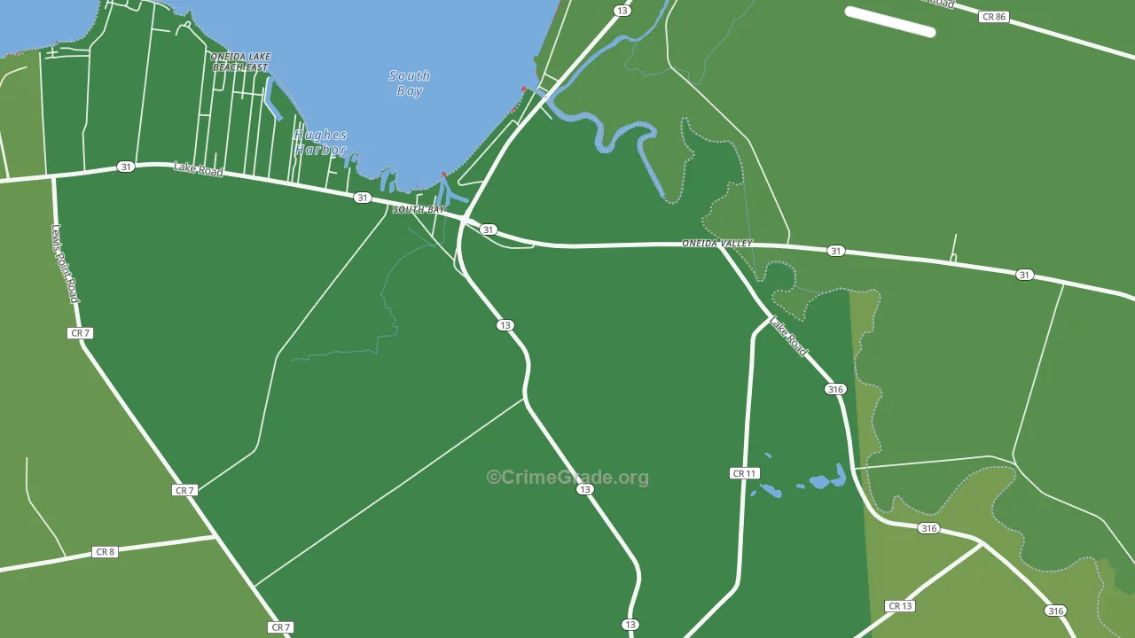 South Bay, NY Map of Drug-Related Crime Rates