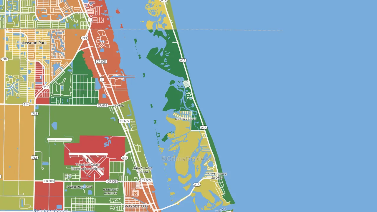 South Beach, Fort Pierce, FL Map of Drug-Related Crime Rates