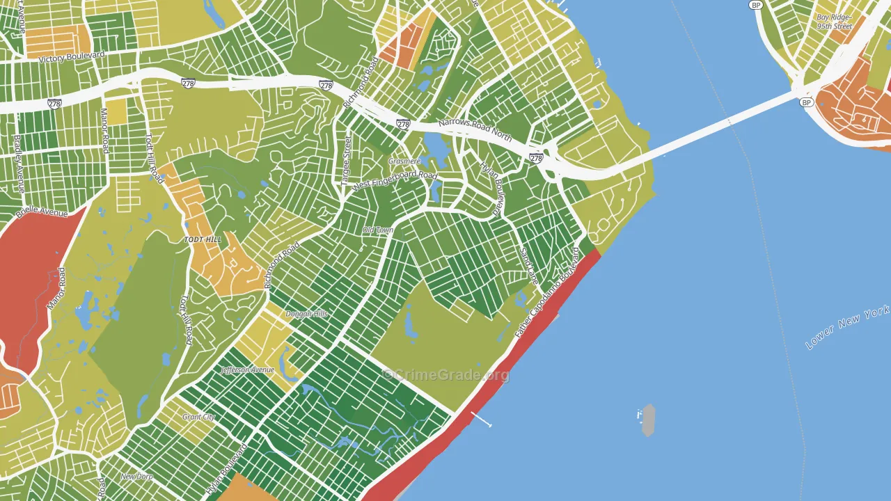 South Beach, Staten Island, NY Map of Drug-Related Crime Rates