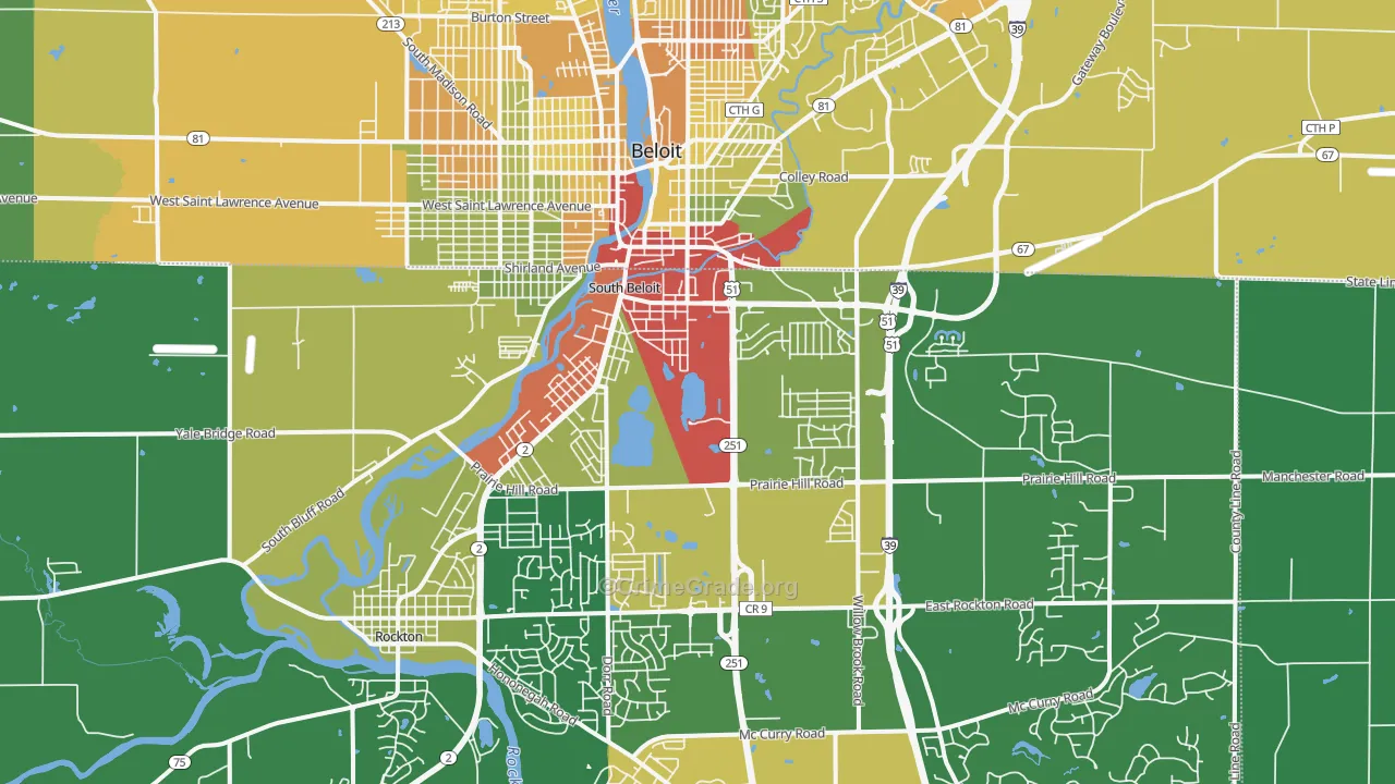 South Beloit, IL Map of Drug-Related Crime Rates