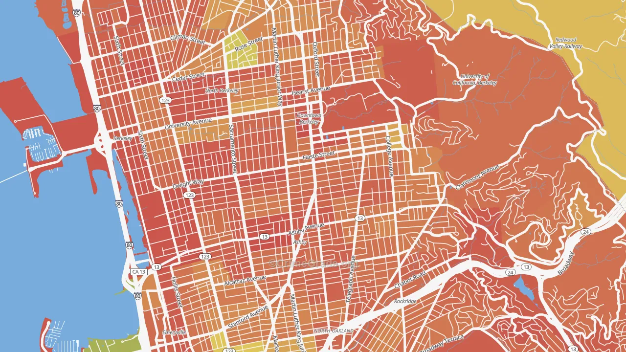 South Berkeley, Berkeley, CA Map of Drug-Related Crime Rates