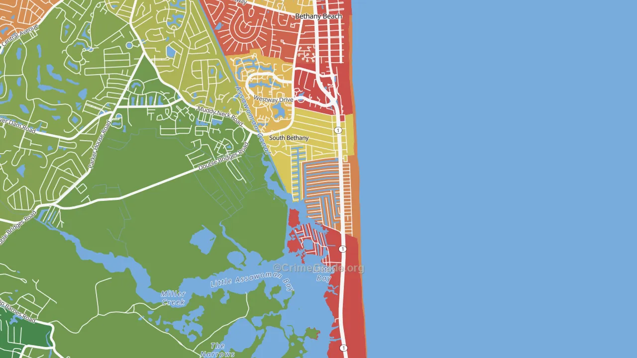 South Bethany, DE Map of Drug-Related Crime Rates