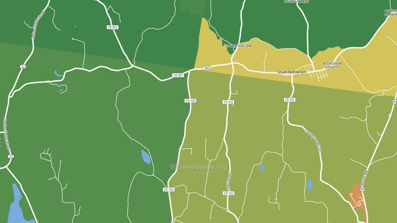 South Bethlehem, NY Map of Drug-Related Crime Rates