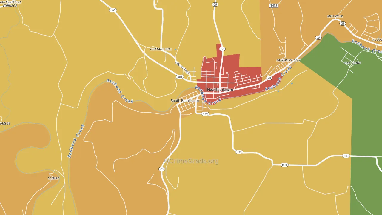 South Bethlehem, PA Map of Drug-Related Crime Rates