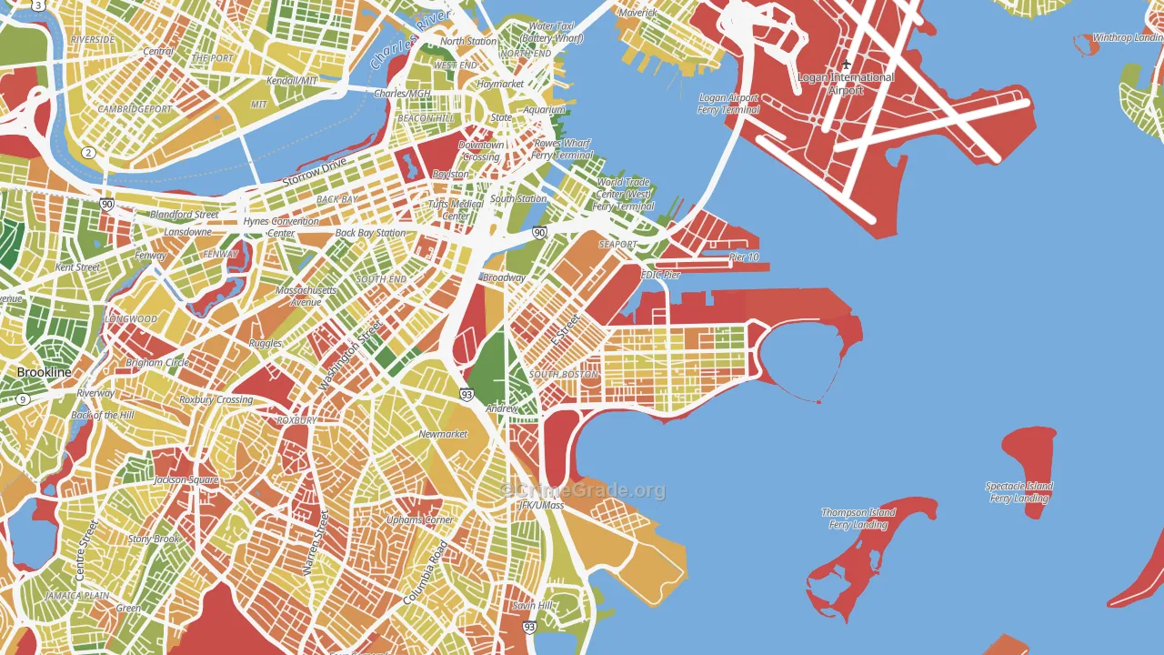 South Boston, Boston, MA Map of Drug-Related Crime Rates