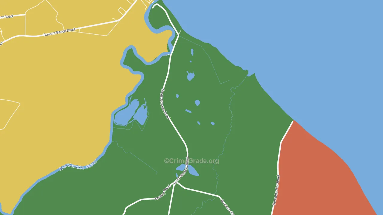 South Bowers, DE Map of Drug-Related Crime Rates