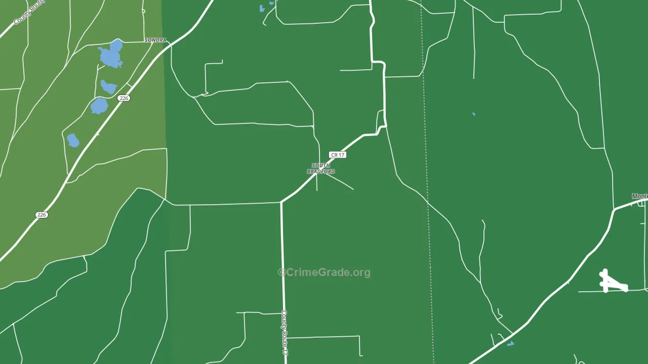 South Bradford, NY Map of Drug-Related Crime Rates