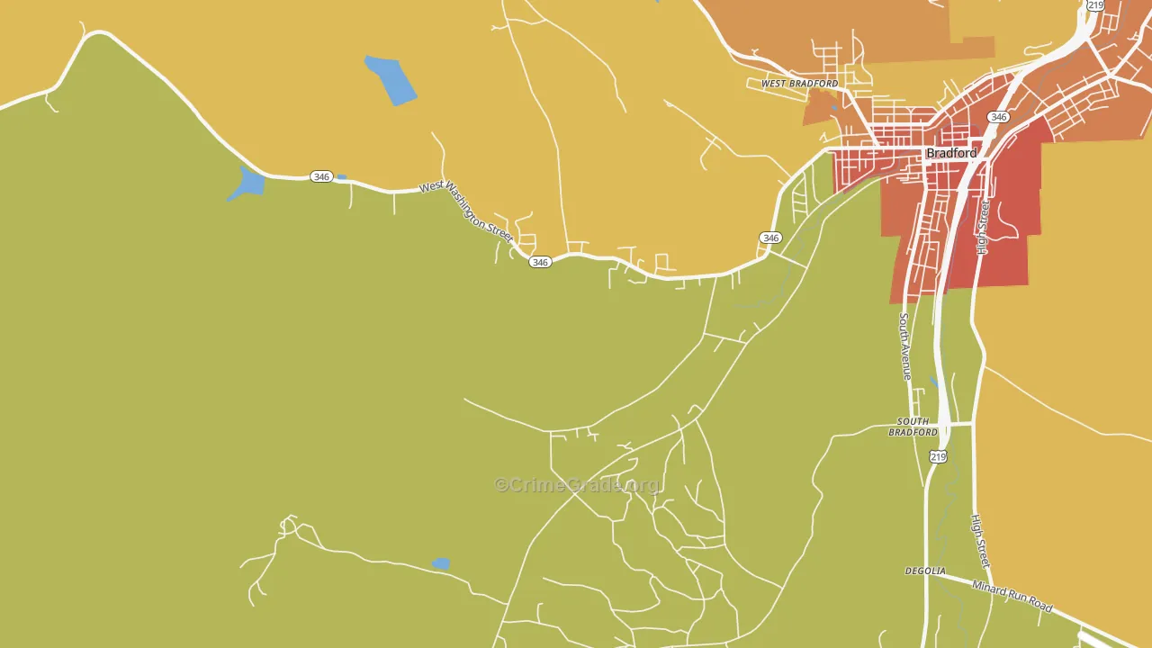 South Bradford, PA Map of Drug-Related Crime Rates