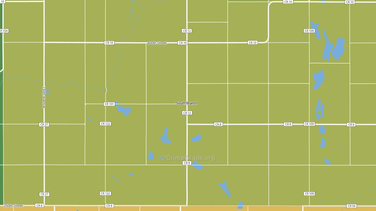 South Branch, MN Map of Drug-Related Crime Rates