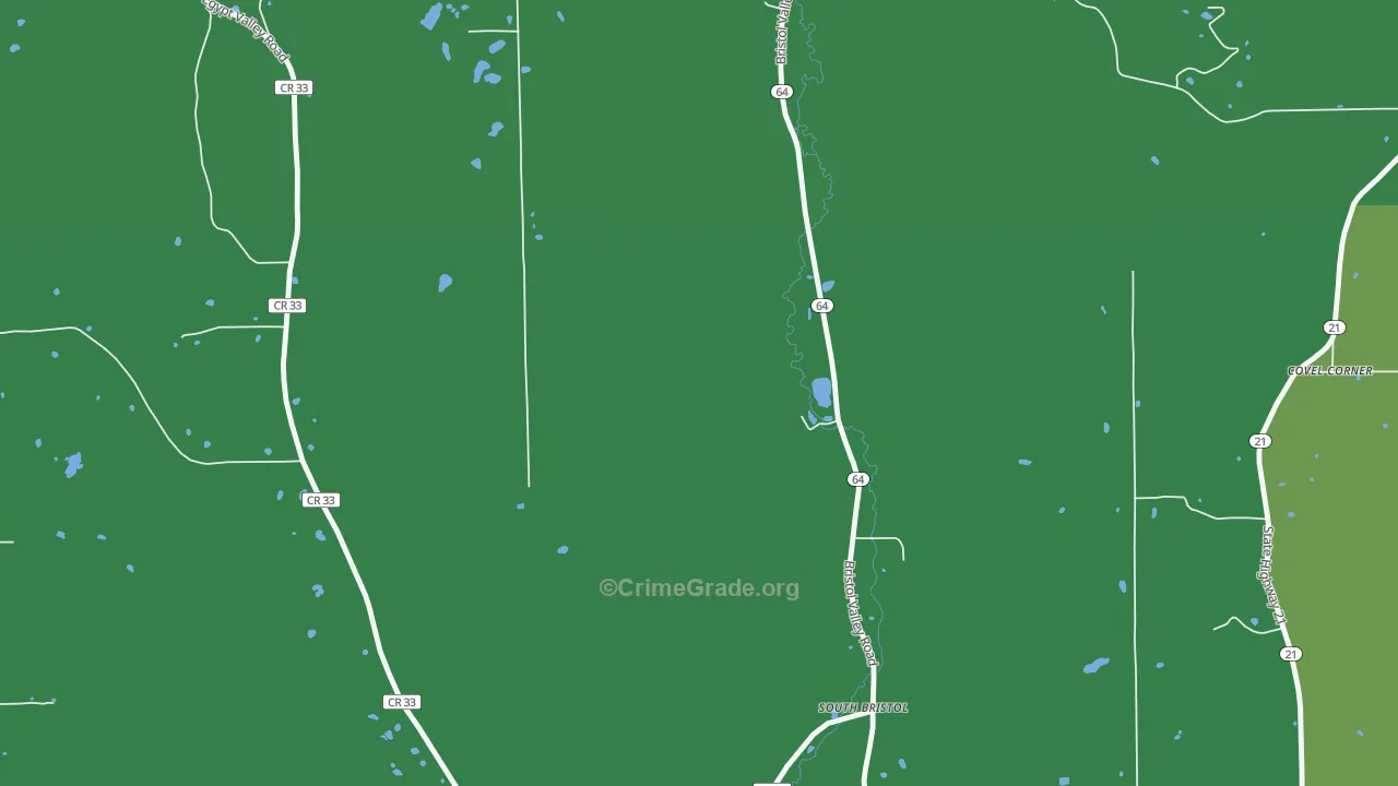 South Bristol, NY Map of Drug-Related Crime Rates