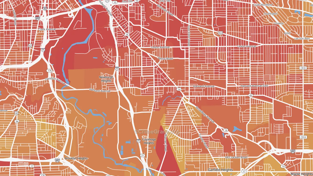 South Broadway, Cleveland, OH Map of Drug-Related Crime Rates