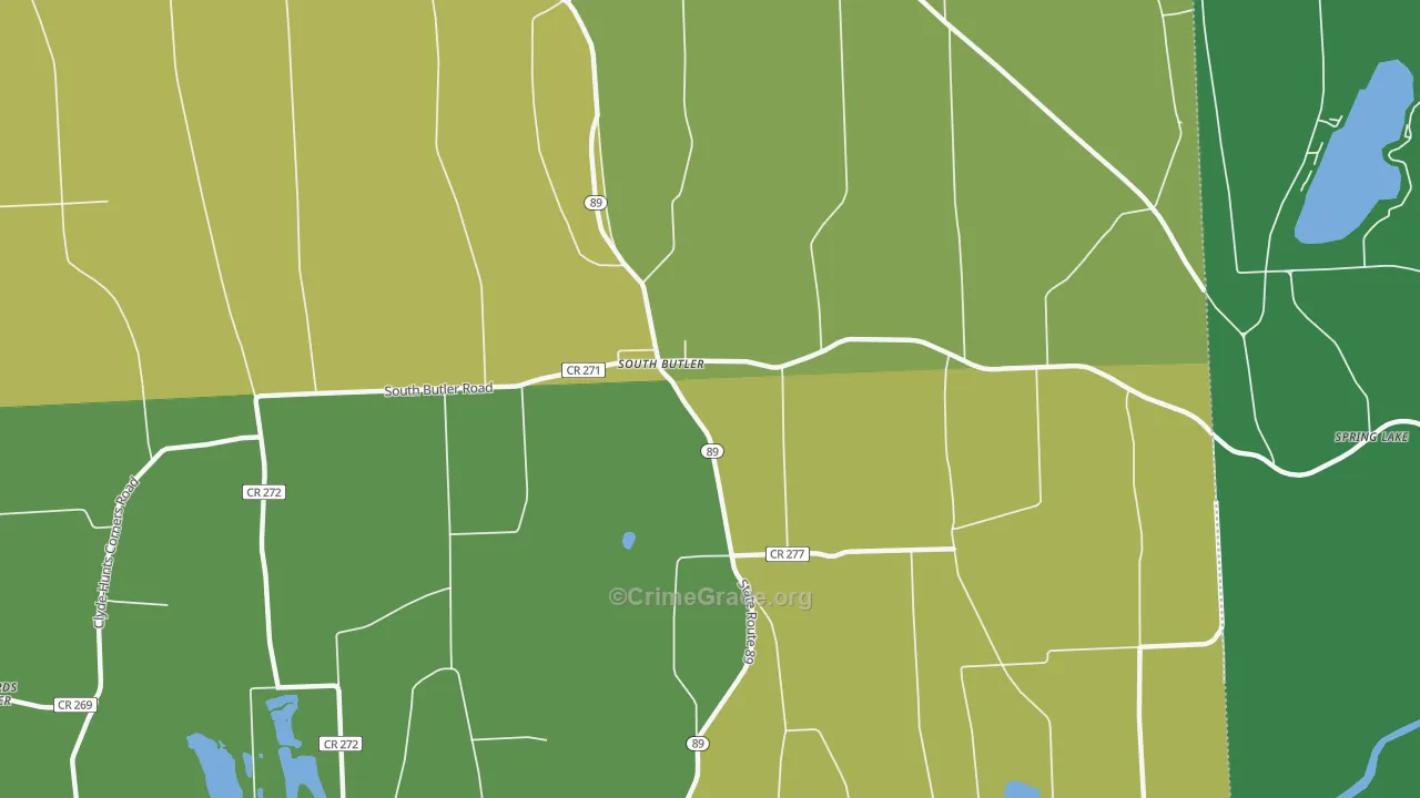South Butler, NY Map of Drug-Related Crime Rates