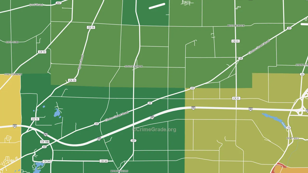 South Byron, NY Map of Drug-Related Crime Rates