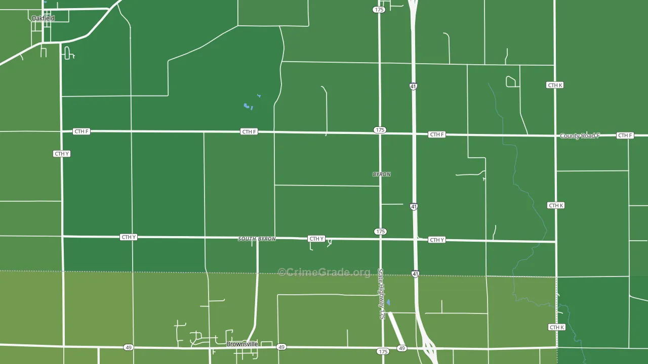 South Byron, WI Map of Drug-Related Crime Rates