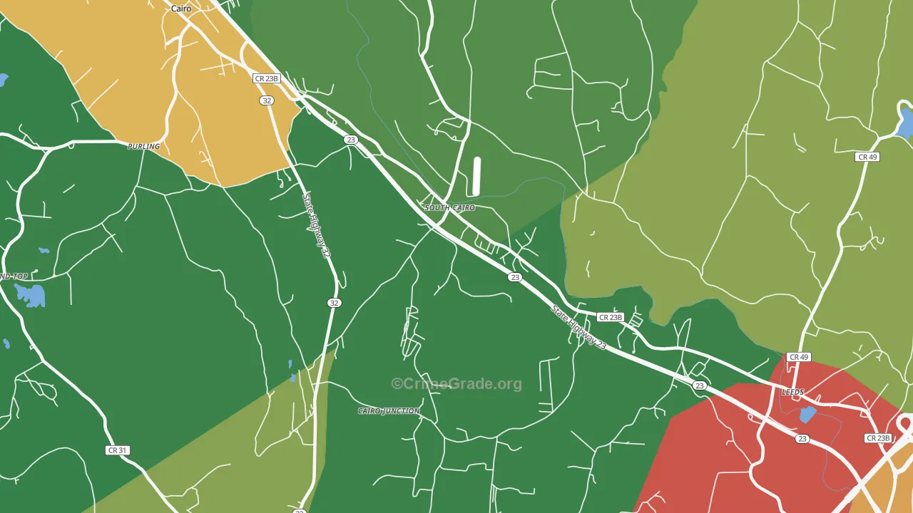 South Cairo, NY Map of Drug-Related Crime Rates