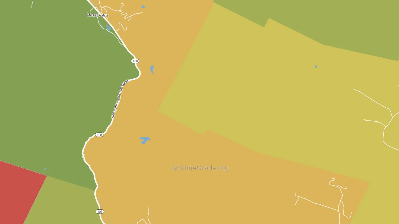 South Cambridge, VT Map of Drug-Related Crime Rates