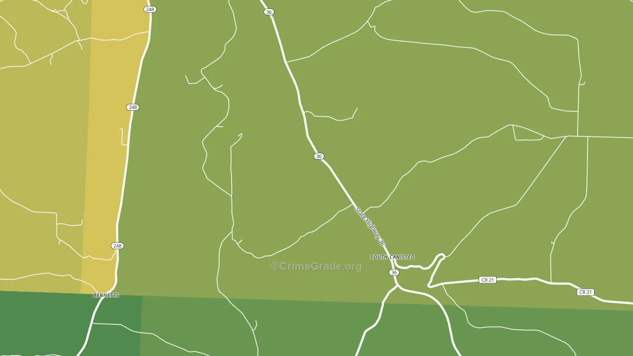 South Canisteo, NY Map of Drug-Related Crime Rates