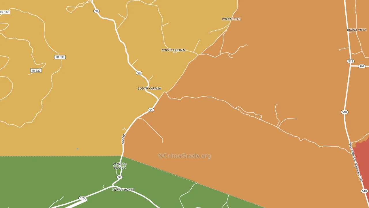 South Carmen, NM Map of Drug-Related Crime Rates