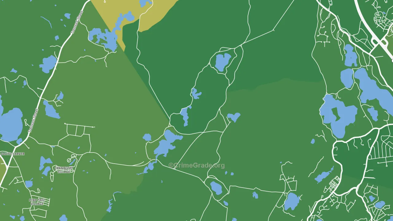 South Carver, MA Map of Drug-Related Crime Rates