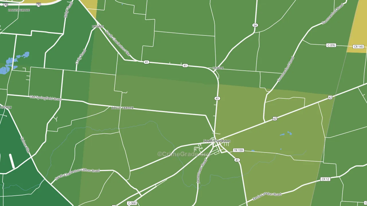 South Charleston, OH Map of Drug-Related Crime Rates