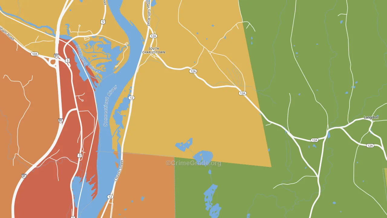 South Charlestown, NH Map of Drug-Related Crime Rates