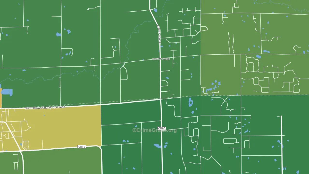 South Chase, WI Map of Drug-Related Crime Rates