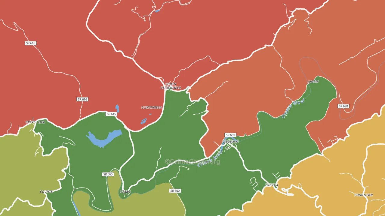 South Clinchfield, VA Map of Drug-Related Crime Rates