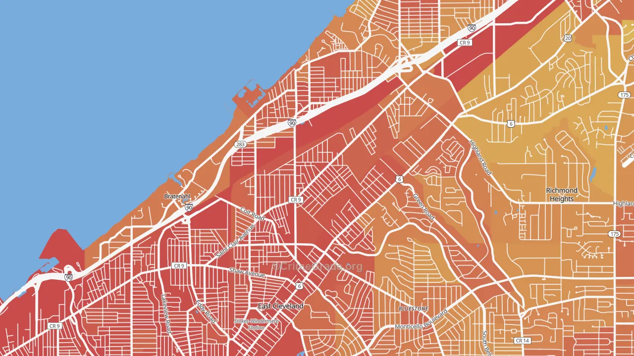 South Collinwood, Cleveland, OH Map of Drug-Related Crime Rates