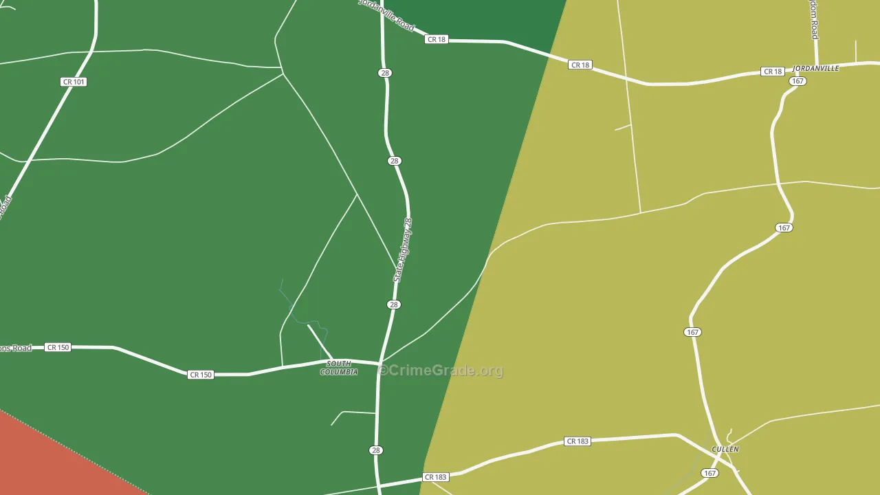 South Columbia, NY Map of Drug-Related Crime Rates