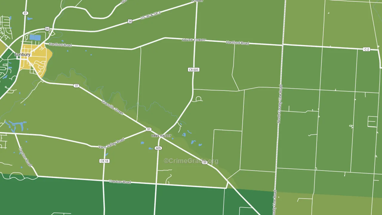 South Condit, OH Map of Drug-Related Crime Rates