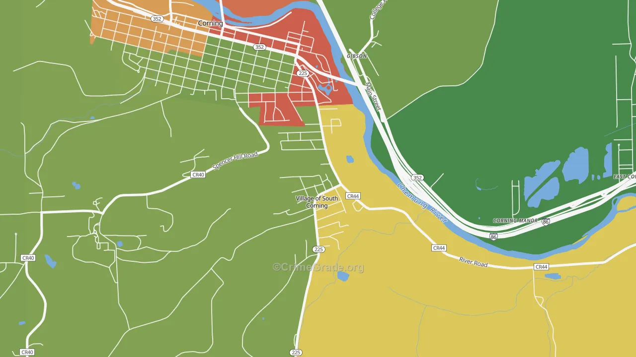 South Corning, NY Map of Drug-Related Crime Rates