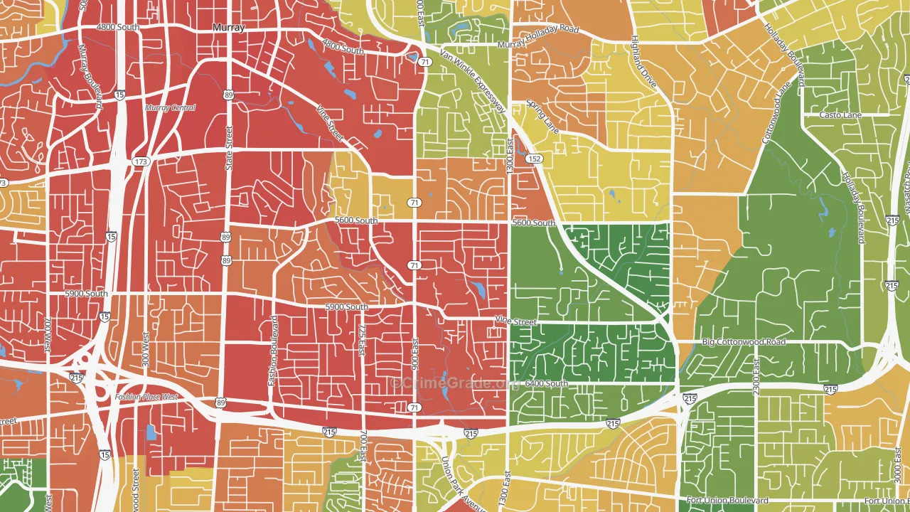 South Cottonwood Acres, Murray, UT Map of Drug-Related Crime Rates