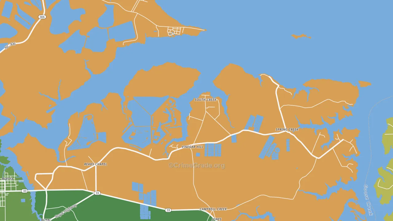 South Creek, NC Map of Drug-Related Crime Rates