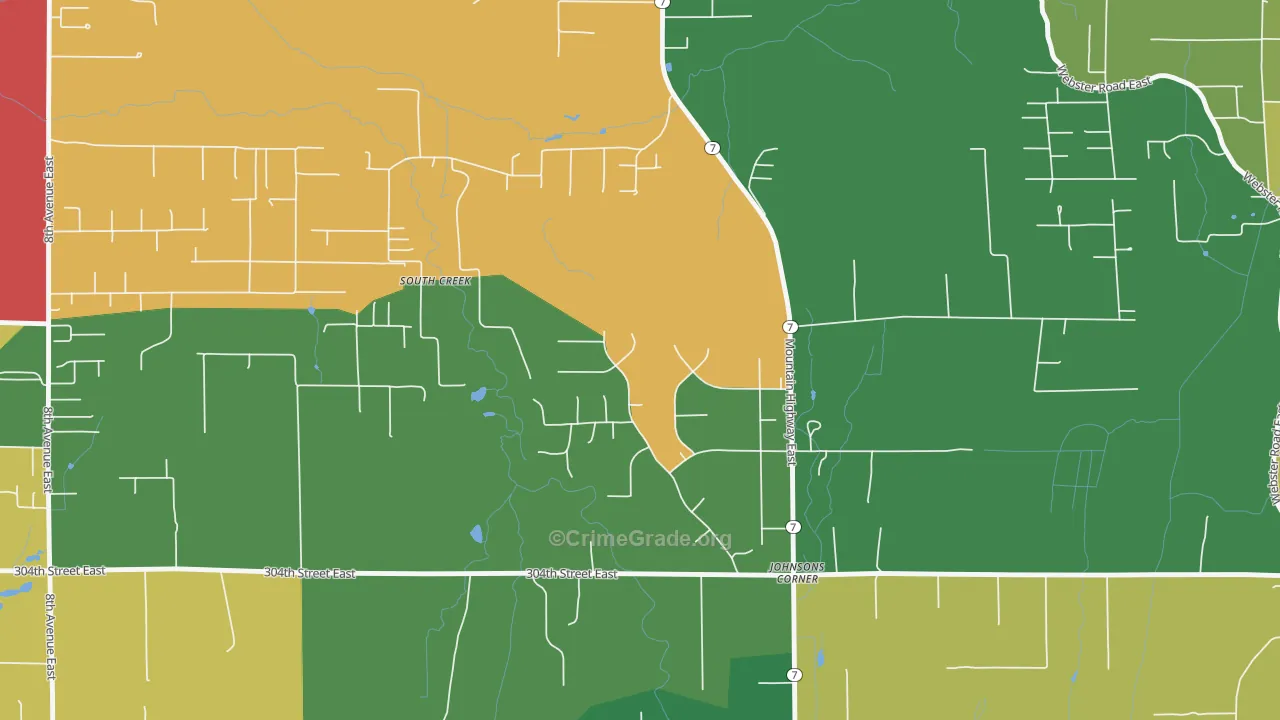 South Creek, WA Map of Drug-Related Crime Rates