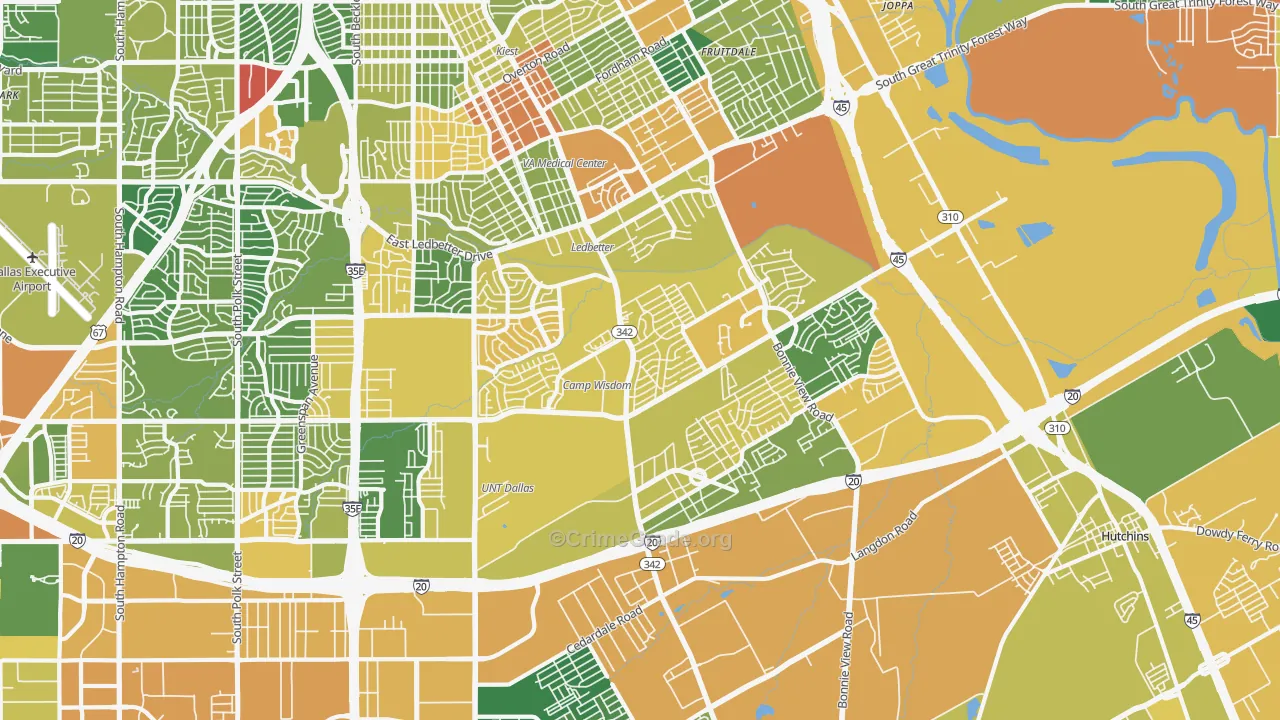 South Dallas Fair Park, Dallas, TX Map of Drug-Related Crime Rates