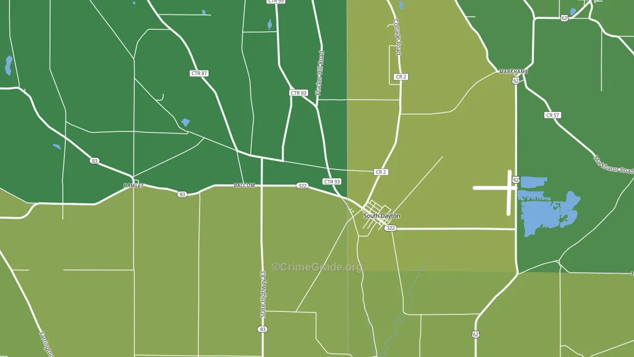 South Dayton, NY Map of Drug-Related Crime Rates